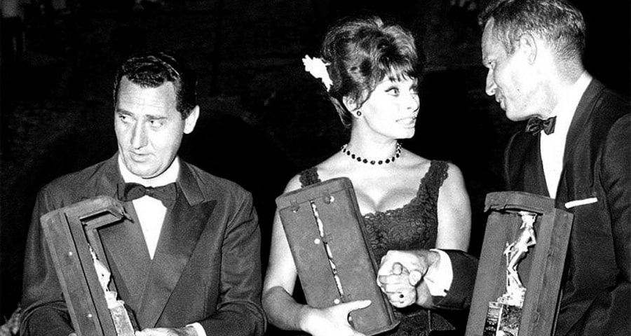 Sophia Loren, Alberto Sordi e Charlton Heston vincitori del David di Donatello